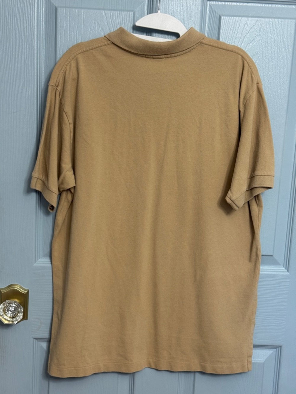 POLO Ralph Lauren Tan Men’s Polo Shirt Large Vintage Cotton Classic Pique - Picture 5 of 8